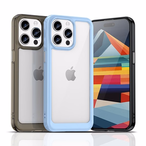 Sustiprintas dėklas su lanksčiu rėmeliu iPhone 15 Pro Max Outer Space - raudonas