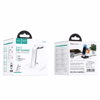 Belaidis įkroviklis Hoco (CW43) 3in 1 (15W MagSafe Compatible) baltas