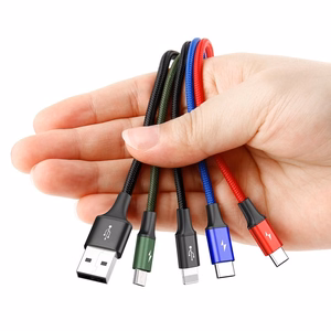 Baseus kabelis USB 4in1 Lightning / 2x USB Type C / micro USB nailoniniu pynimu 3.5A 1.2m juodas