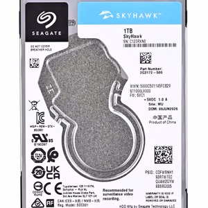 Seagate SkyHawk – vidinis kietasis diskas, 1 TB, 5400 RPM, 128 MB, 2.5-inch, SATA III