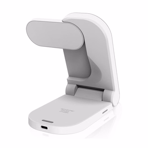 STM ChargeTree MAG nešiojamoji 3 viename belaidžio įkrovimo stotelė, skirta iPhone, Apple Watch ir AirPods, suderinama su MagSafe, balta