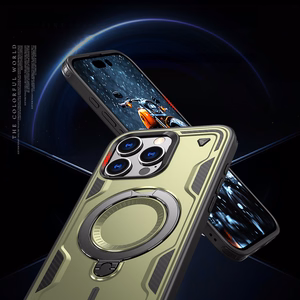 Hybrid Armor Trendy dėklas telefonui su MagSafe iPhone 16 Pro - žalias