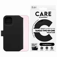 CARE by PanzerGlass Funkcija Tango 2in1 Piniginės tipo dėklas MagSafe iPhone 15 - juodas