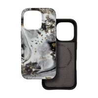 FORCELL F-PROTECT Mirage, karinio lygio dėklas su MagSafe, suderinamas su IPHONE 15 sidabrinis rūkas