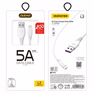 USB laidas Dudao L2L baltas Lightning 100cm (iki 5A)