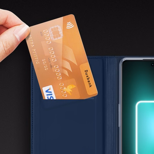 Dux Ducis Skin Pro dėklas Realme GT Neo 5 / Realme GT3 Flip kortelių piniginė stovas juoda