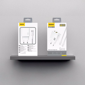 Dudao A27TCEU PD 30W GaN USB-A USB-C Wall Įkroviklis with USB-C Laidas - Baltas
