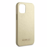 Guess GUHCP12SIGLGO iPhone 12 mini 5.4" auksinis/auksinis kietas dėklas Iridescent