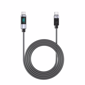 Orico LDC2C USB-C–USB-C PD laidas su LED ekranu, 100 W, 480 Mbps, 2 m, 2 vnt. – juodas