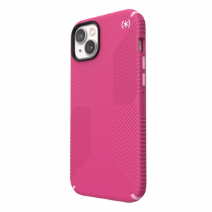 Speck Presidio2 Grip MagSafe case for iPhone 14 Plus, with non-slip grip, Digital Pink / Blossom Pink / White