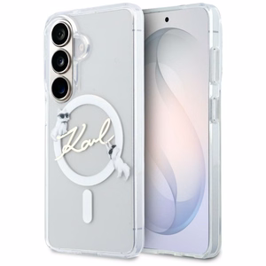 Karl Lagerfeld dėklas IML KC Script MagSafe skirtas Samsung Galaxy S26 Plus skaidrus