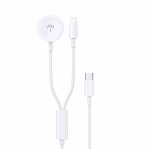 USB cable Dudao A12MAX-2in1 USB-C to iWatch/Lightning 20W 1.2m white
