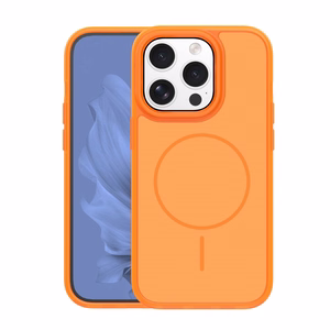 Frame Thin Mag dėklas for iPhone 15 Pro 6,1" oranžinis