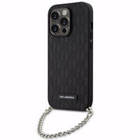 Karl Lagerfeld KLHCP14LSACKLHPK iPhone 14 Pro 6.1" juodas/juodas hardcase Saffiano Monograma Grandinė