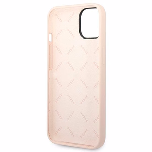 Guess GUHCP14MSLTGP iPhone 14 Plus 6.7 "rožinis/rožinis kietas dėklas Silicone Triangle