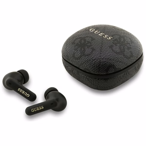 Belaidės ausinės TWS ENC Guess 4G Classic Metal Logo juodos spalvos