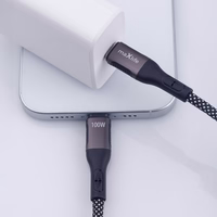 "Maxlife MXUC-11" magnetinis kabelis USB-C - USB-C 1,0 m 100W juodas nailonas