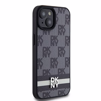 DKNY odinis languotas mono raštas ir spausdintos juostelės dėklas iPhone 15/14/13 - juodas