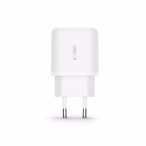 Tech-Protect C20W USB-C PD 20W / USB-A QC 3.0 įkroviklis su USB-C / Lightning kabeliu - baltas
