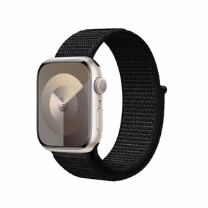 Crong Nylon Reflex Sport dirželis, skirtas Apple Watch 38 / 40 / 41 / 42 mm, juodas