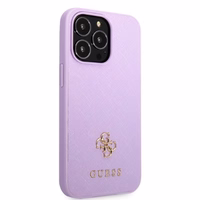 Guess GUHCP13LPS4MU iPhone 13 Pro / 13 6.1" violetinis/violetinis kietas dėklas Saffiano 4G mažas metalinis logotipas