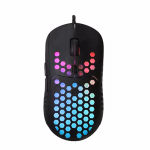 ART laidinė kompiuterio pelė USB A dpi su šviesa AM-99 juoda