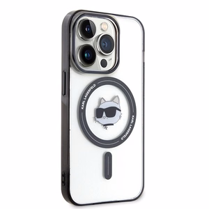 Karl Lagerfeld IML Choupette's Head Magnetinis dėklas telefonui iPhone 15 Pro - skaidrus