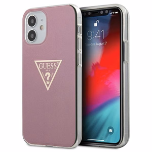 Guess GUHCP12SPCUMPTPI iPhone 12 mini 5.4" розовый/розовый жёсткий чехол Metallic Collection