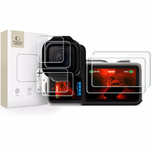 Tech-Protect Glass Fit+ 2 dalių stiklo ir plėvelės rinkinys, skirtas GoPro Mission 1 / Pro