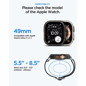 Spigen Lite Fit Pro dirželis ir grūdinto stiklo ekrano apsauga Apple Watch Ultra 49 mm, juodi