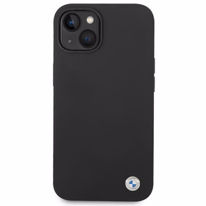BMW Silikoninis Metalinis Logotipas Dėklas iPhone 14 - Juodas