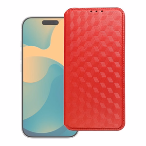 Atverčiamas dėklas Motorola G17 Cubic Book, raudonas