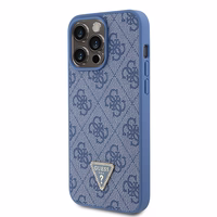 Guess GUHCP15XP4TDPB iPhone 15 Pro Max 6.7" mėlynas/mėlynas hardcase Leather 4G Triangle Strass