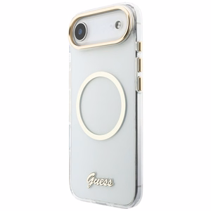 Guess IML Script Metal MagSafe Dėklas for iPhone Air - Clear