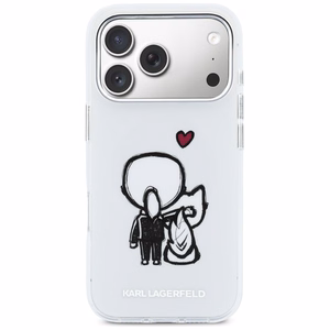 Karl Lagerfeld Karl & Choupette Back MagSafe Dėklas for iPhone 17 Pro - Clear