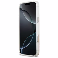 Guess Resin Flowers Glitter MagSafe dėklas iPhone 17 Pro Max rožinės spalvos