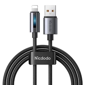 Mcdodo CA-5660 USB-A į Lightning kabelis su mirksinčia šviesa 1.2m (juodas)