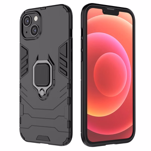 Ring Armor dėklas telefonui iPhone 14 Pro Max šarvuotas dangtelis su magnetiniu laikikliu ir žiedu juodas