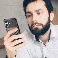 Thunder dėklas telefonui iPhone 16 Plus silikoninis dėklas - juodas