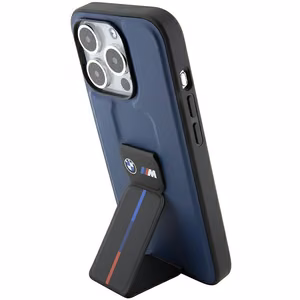 BMW M su stovu dviejų spalvų dėklas telefonui iPhone 15 Pro - tamsiai mėlynas