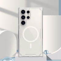 Nillkin Nature Pro šarvuotas dėklas su magnetiniu žiedu Samsung Galaxy S24 Ultra telefonui - baltas