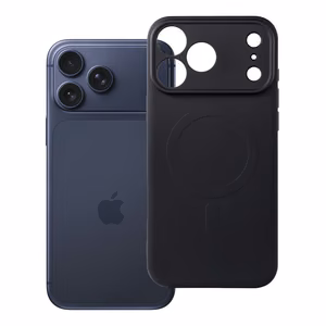 Silikoninis „Mag Cover“ dėklas, skirtas „iPhone 17 Pro Max / 18 Pro Max“, suderinamas su „MagSafe“, su kameros apsauga – juodas