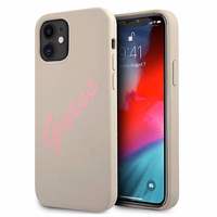 Guess GUHCP12SLSVSGP iPhone 12 mini 5.4" pilkai rožinis/pilkai rožinis kietas dėklas Silikoninis Vintage