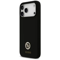 Guess Silicone Logo Strass 4G MagSafe Case for iPhone 17 Pro Max - Black