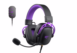 Havit H2002C+U - žaidimų ausinės (juodos ir violetinės)