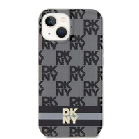 DKNY IML languotas mono raštas ir margintos juostos magnetinis dėklas telefonui iPhone 15/14/13 - juodas