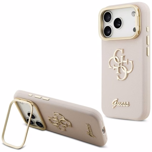 GUESS dėklas telefonui IPHONE 17 Pro GUHCP17LPCS4GSP (Grained PU Big 4G & Stand Camera) rožinė