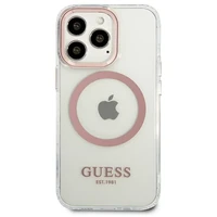 Guess GUHMP13LHTRMP iPhone 13 Pro / 13 6,1" rožinis/rožinis hard dėklas Metal Outline Magsafe