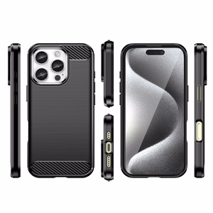 Carbon dėklas telefonui iPhone 16 Pro - juodas