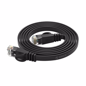 Orico PUG-C6B CAT6 1000Mbps RJ45 Ethernet Network Cable, Flat LAN, 3m, Black